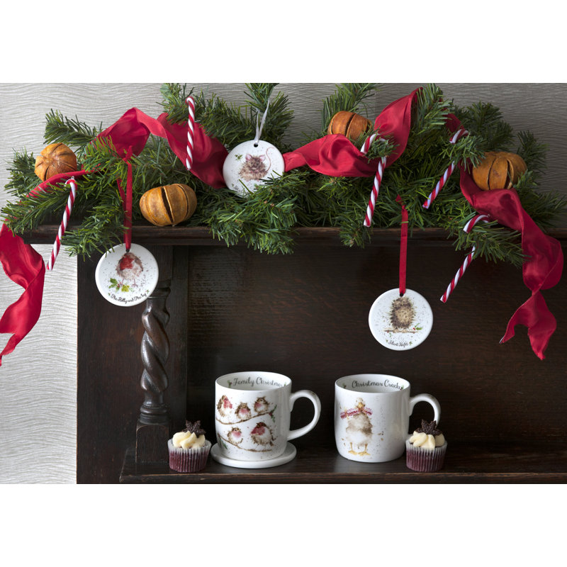 Royal Worcester 6 Piece Wrendale Designs Holiday Shaped Ornament Set